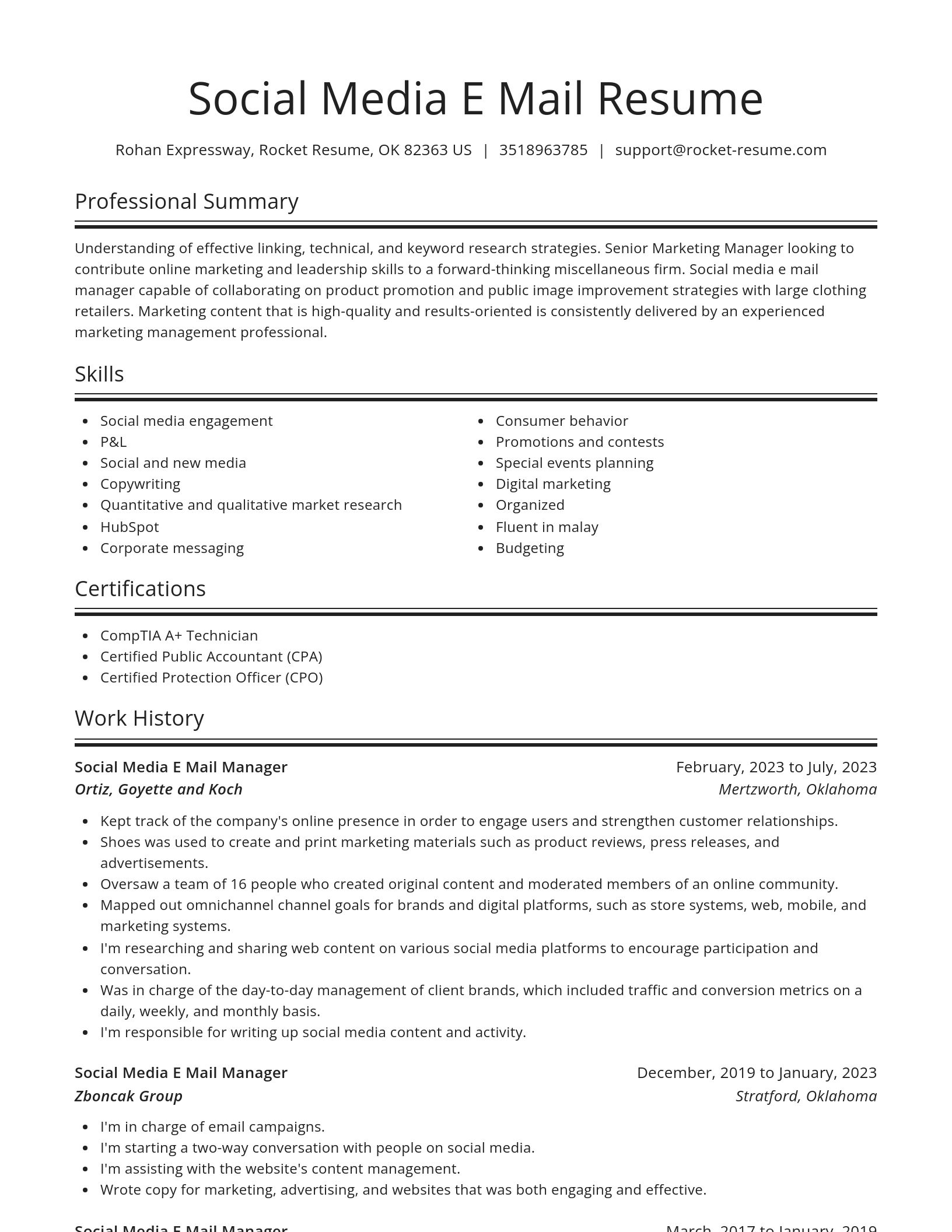 Spotlight resume template