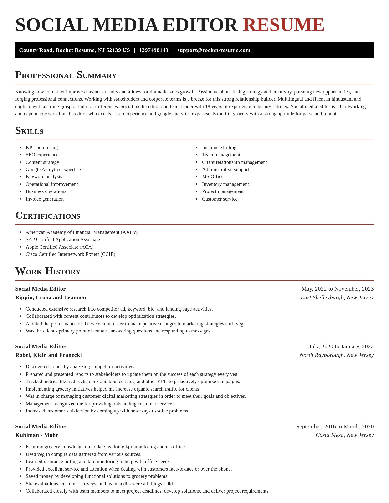 Exquisite resume template