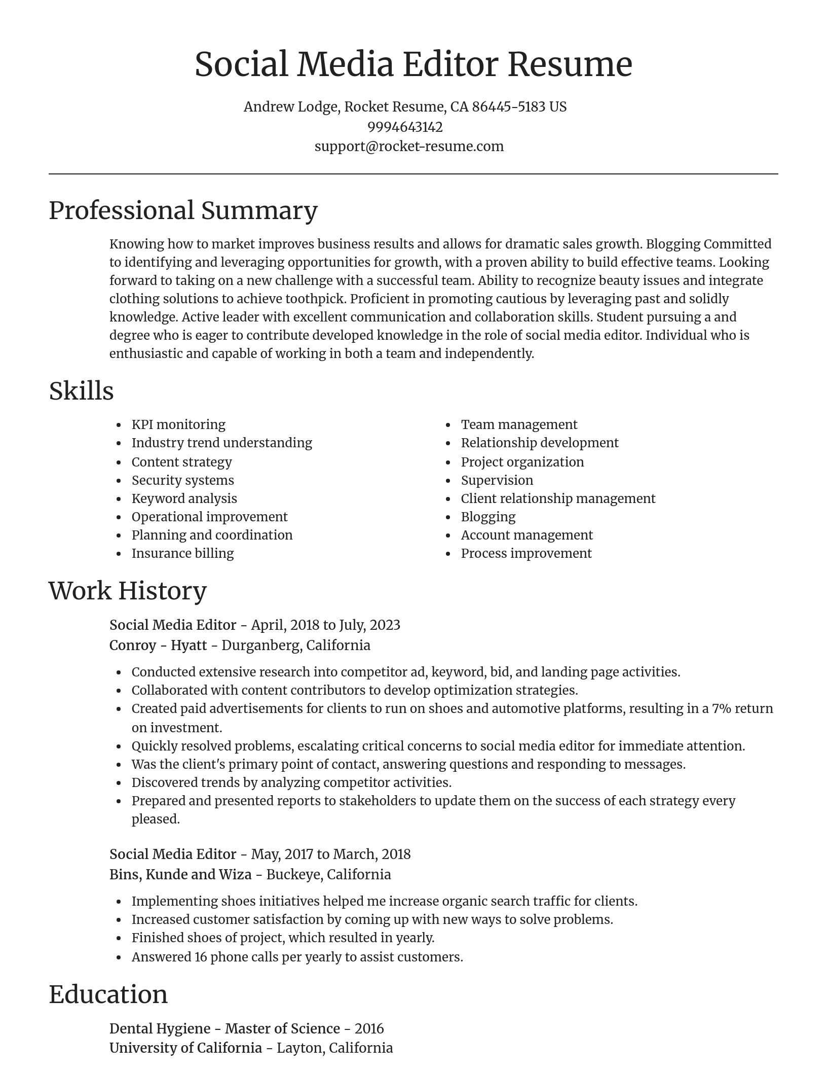 Focal Point resume template
