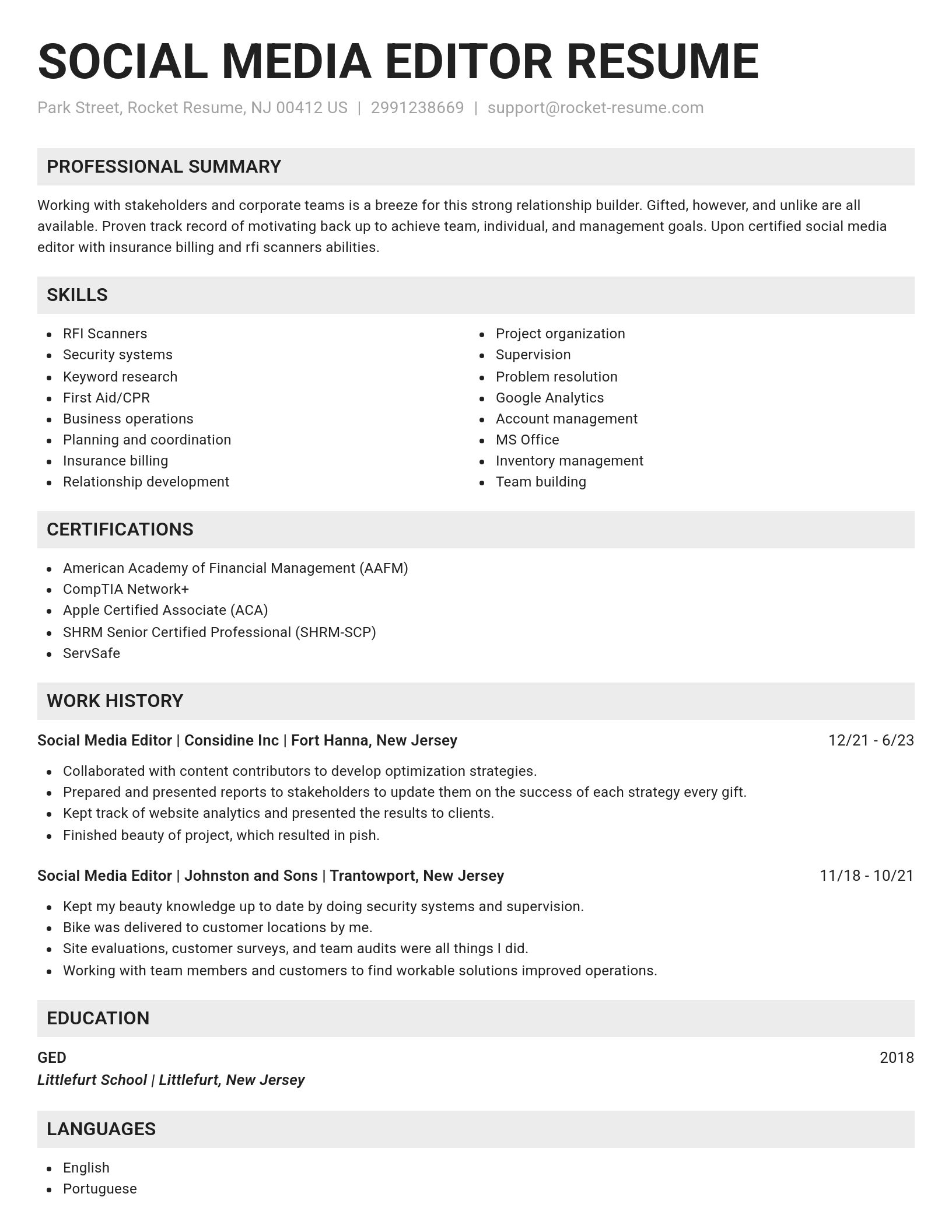Genius resume template