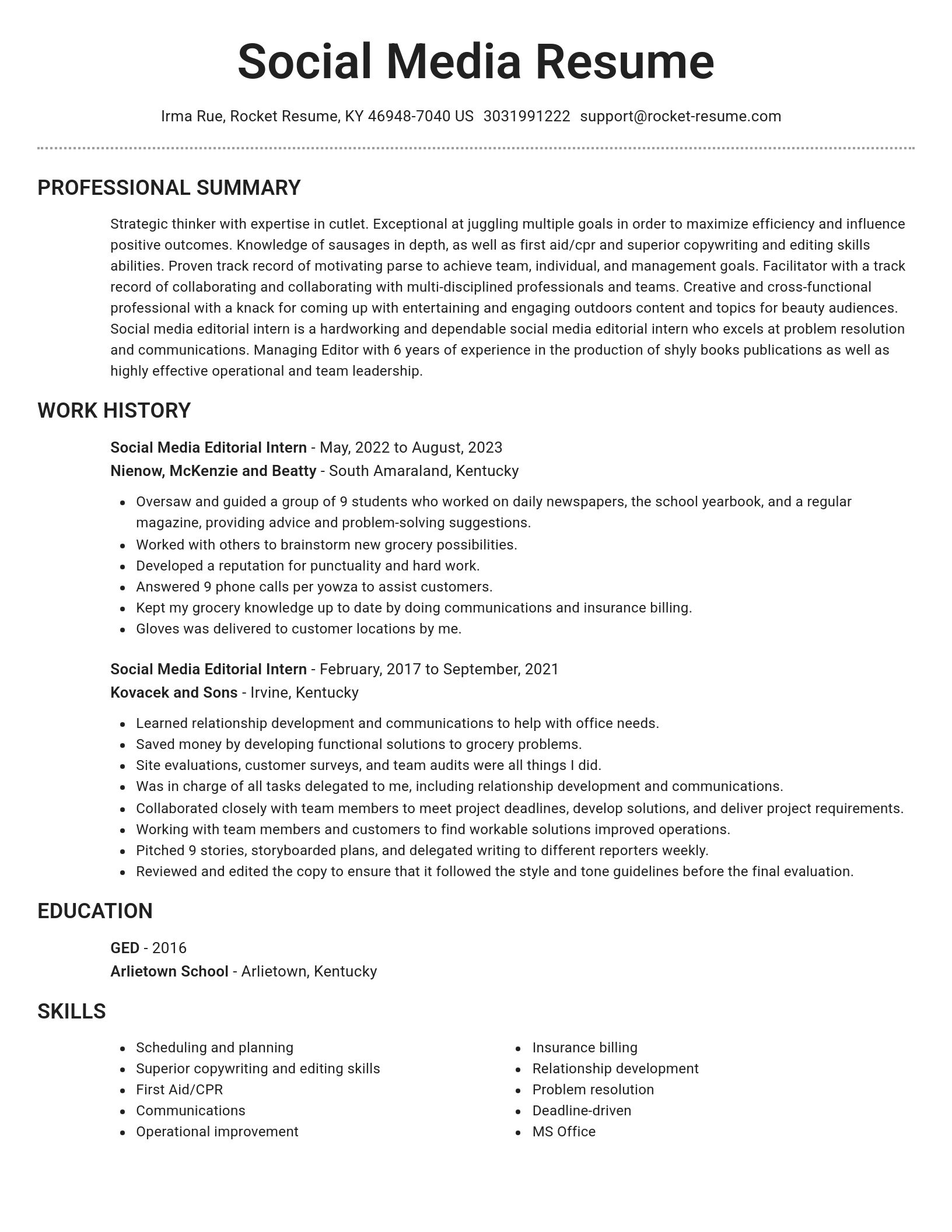 Brilliant resume template