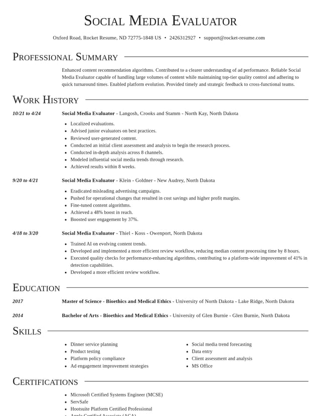 Director resume template
