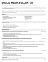Social Media Evaluator resume template
