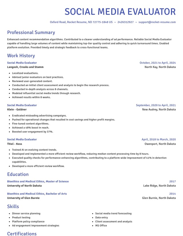 Novel resume template