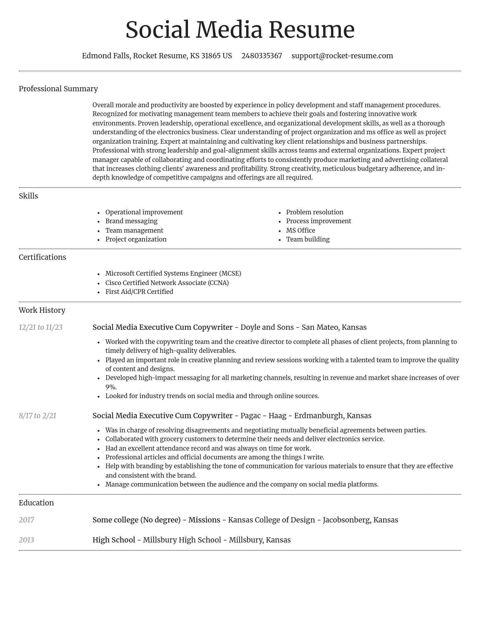 Dignified resume template