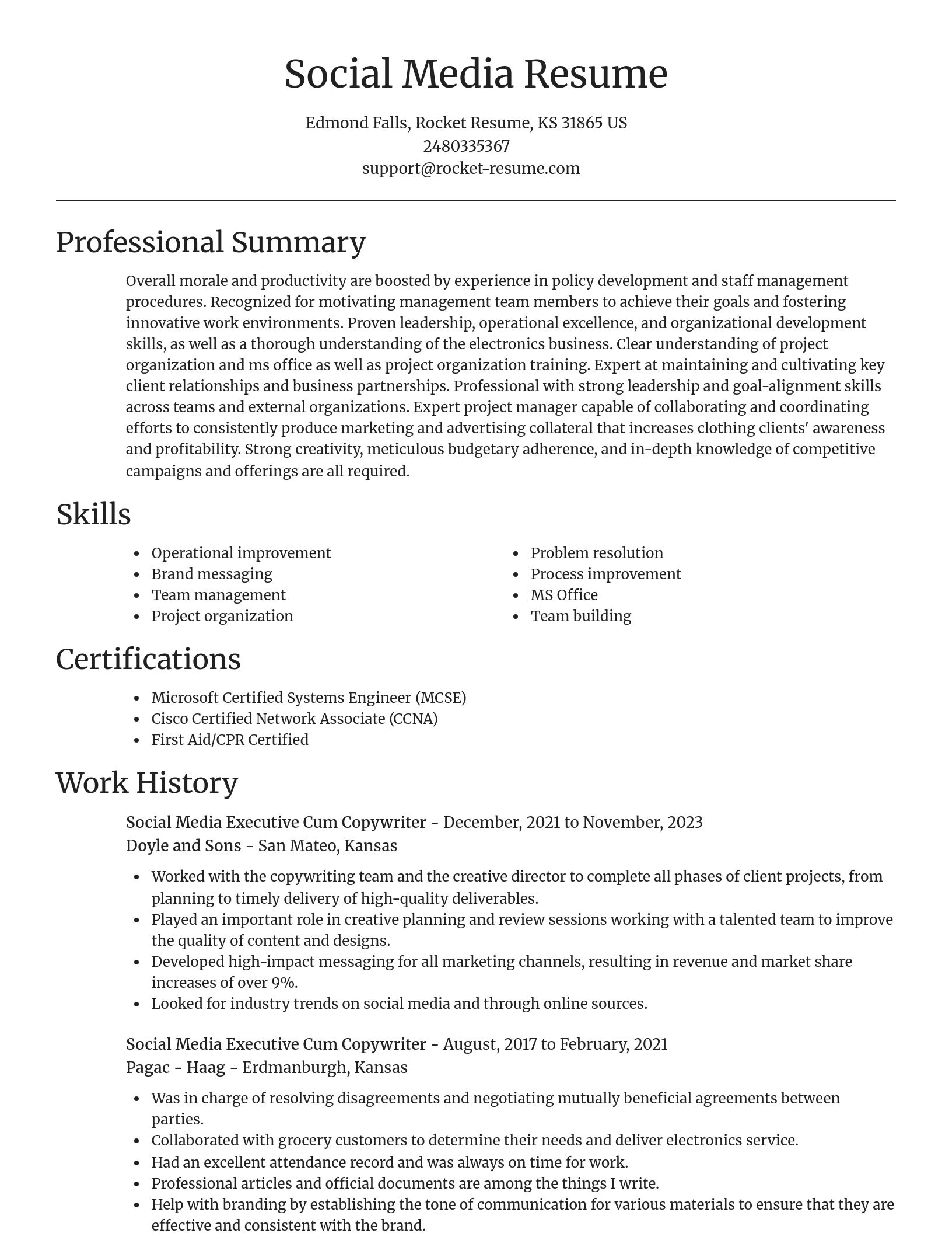 Focal Point resume template