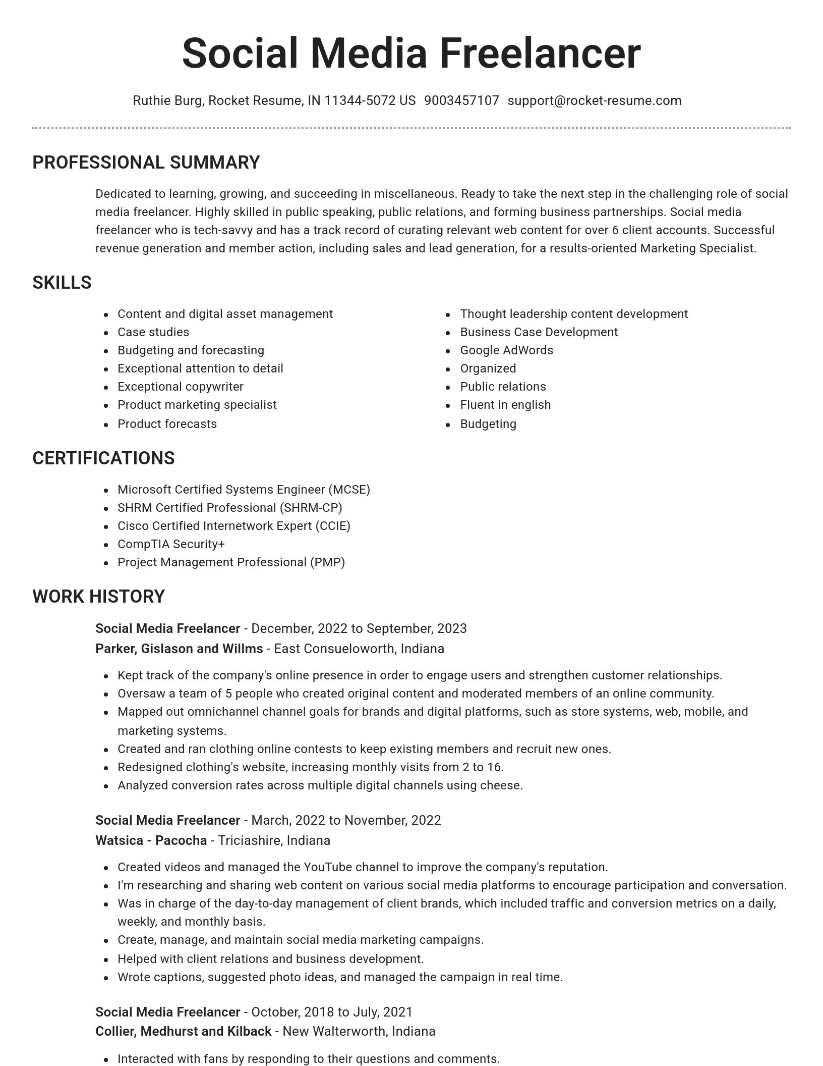 Brilliant resume template