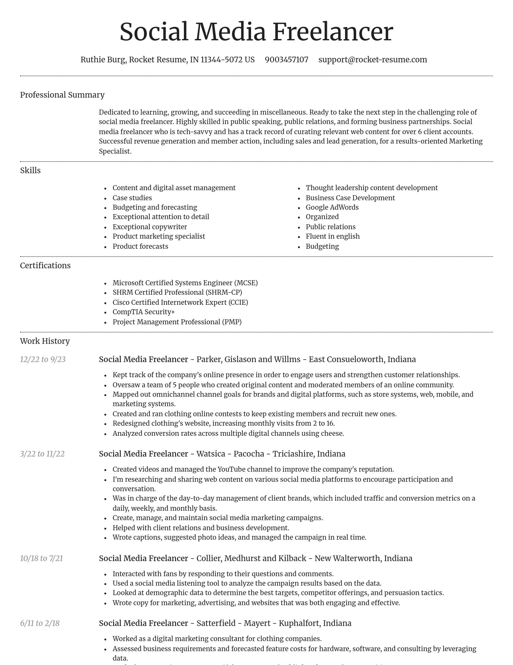 Dignified resume template