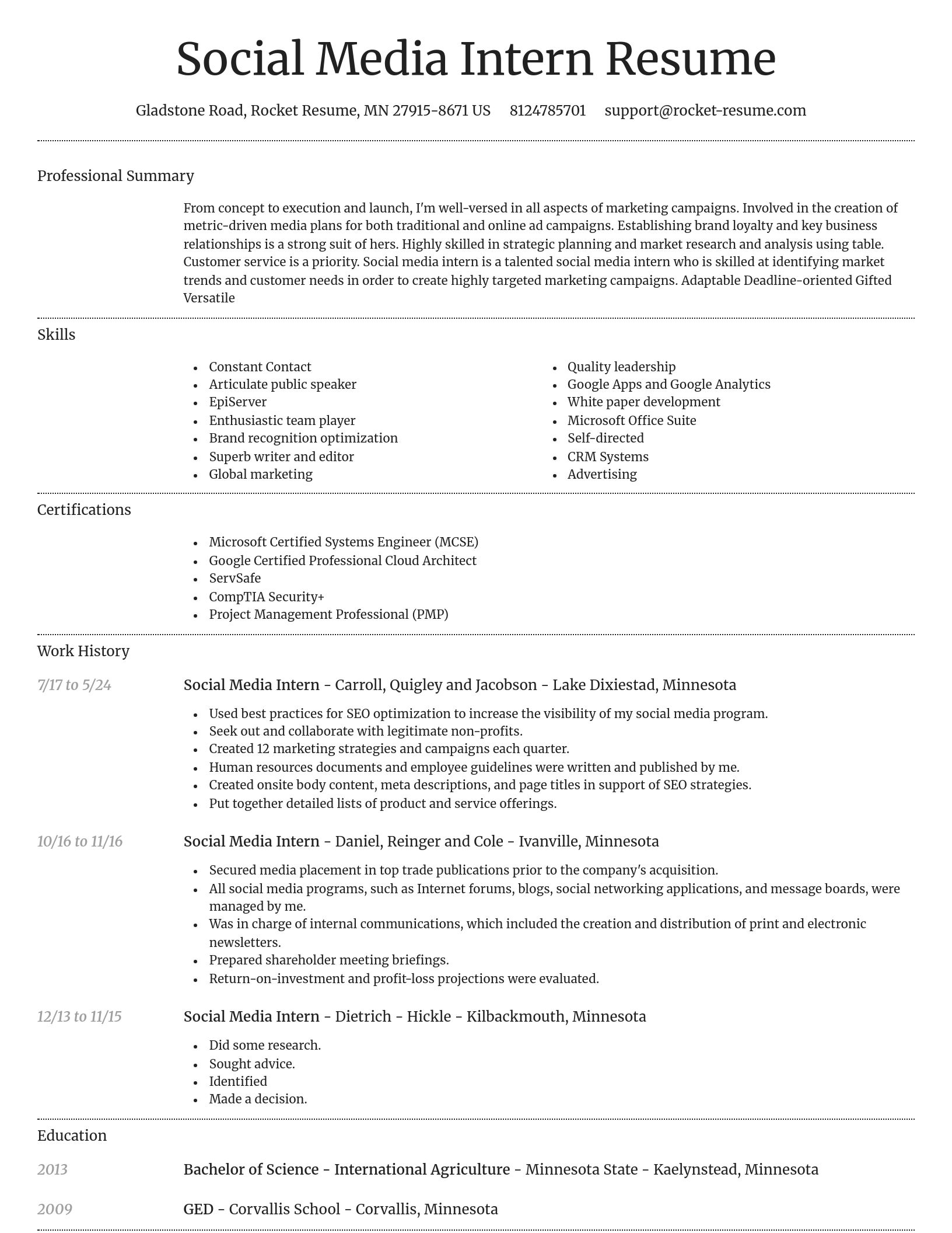Dignified resume template