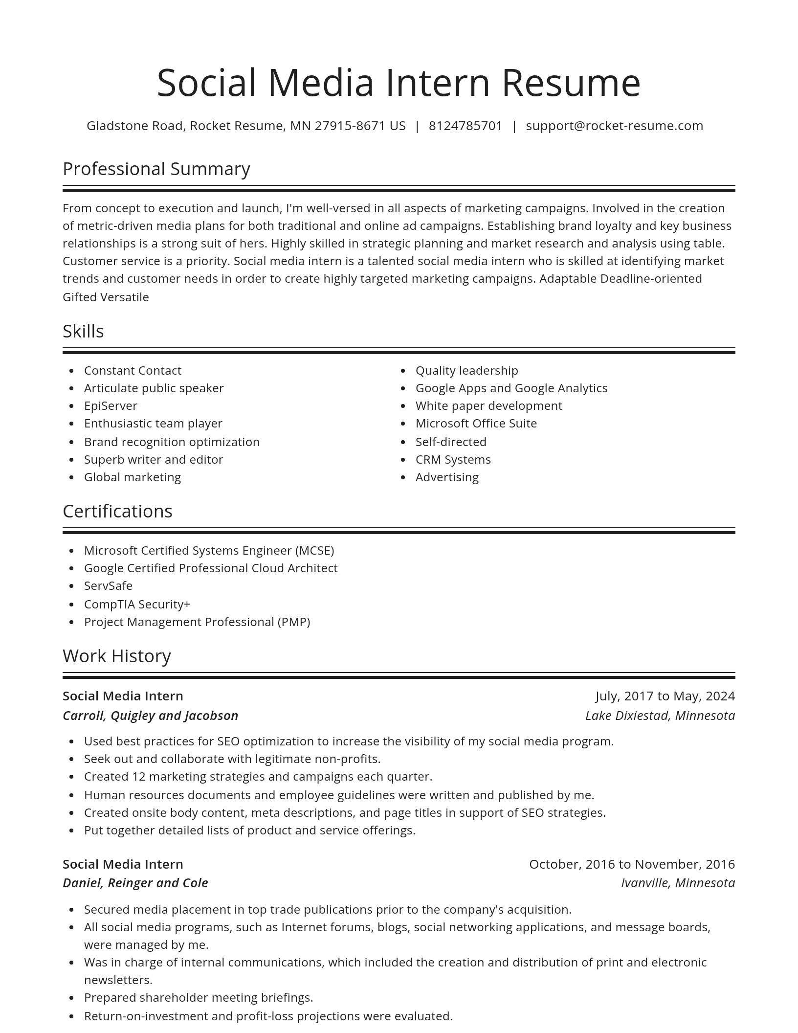 Spotlight resume template