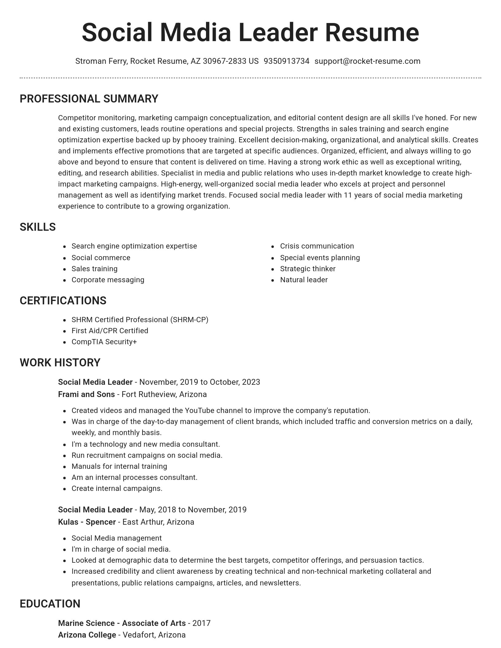 Brilliant resume template