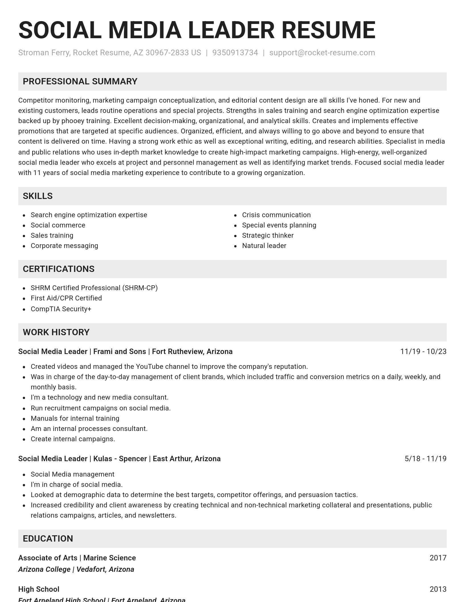 Genius resume template