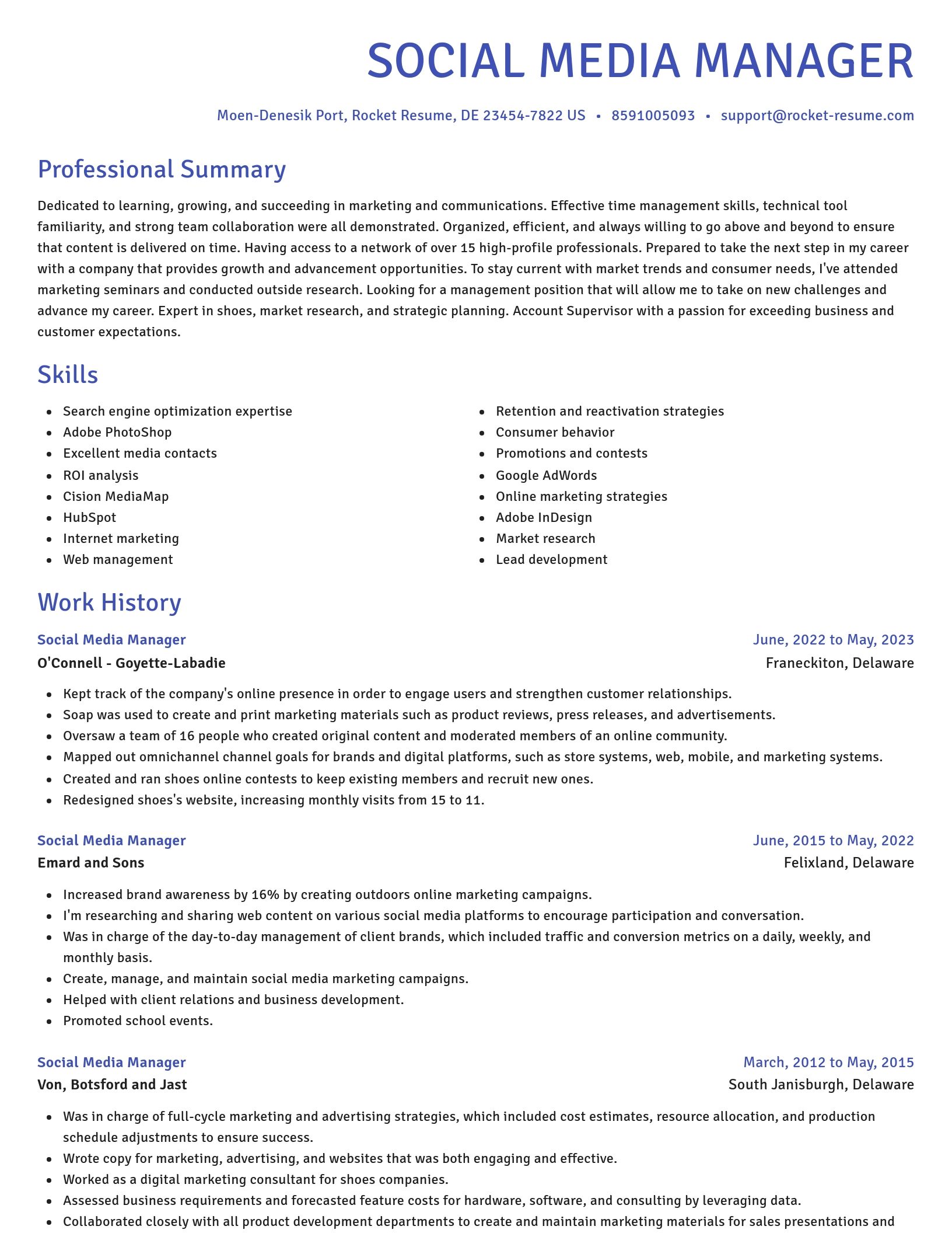 Novel resume template
