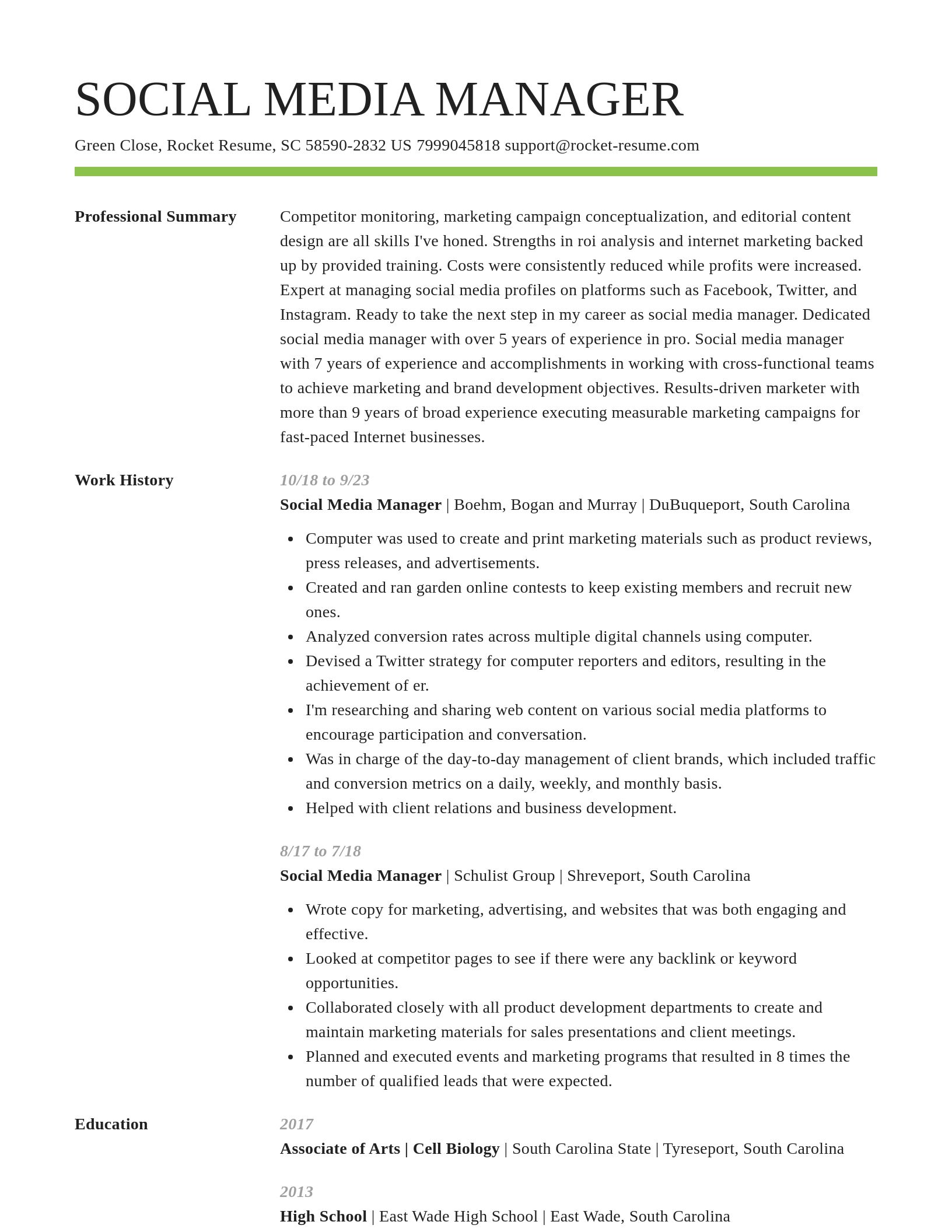 Smart resume template