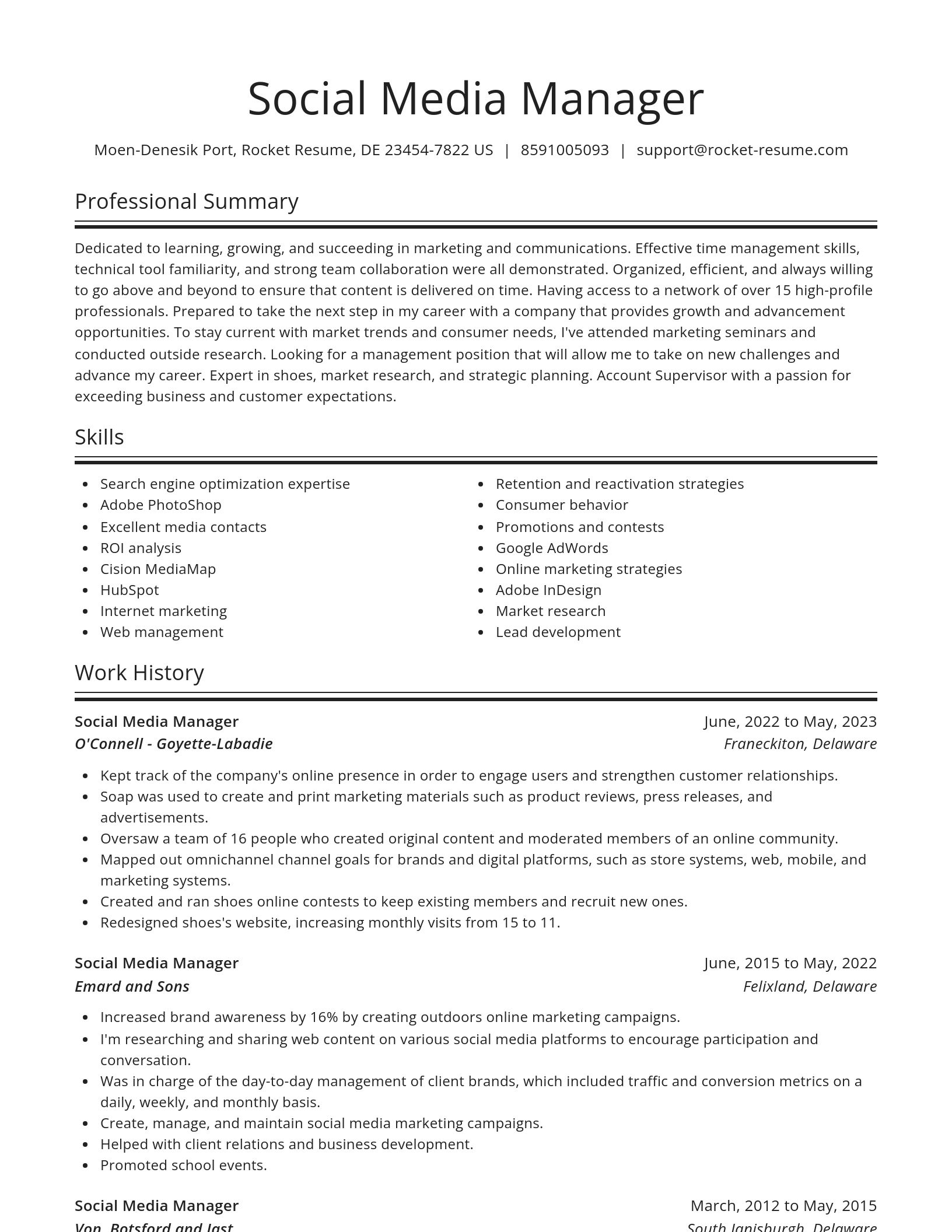 Spotlight resume template