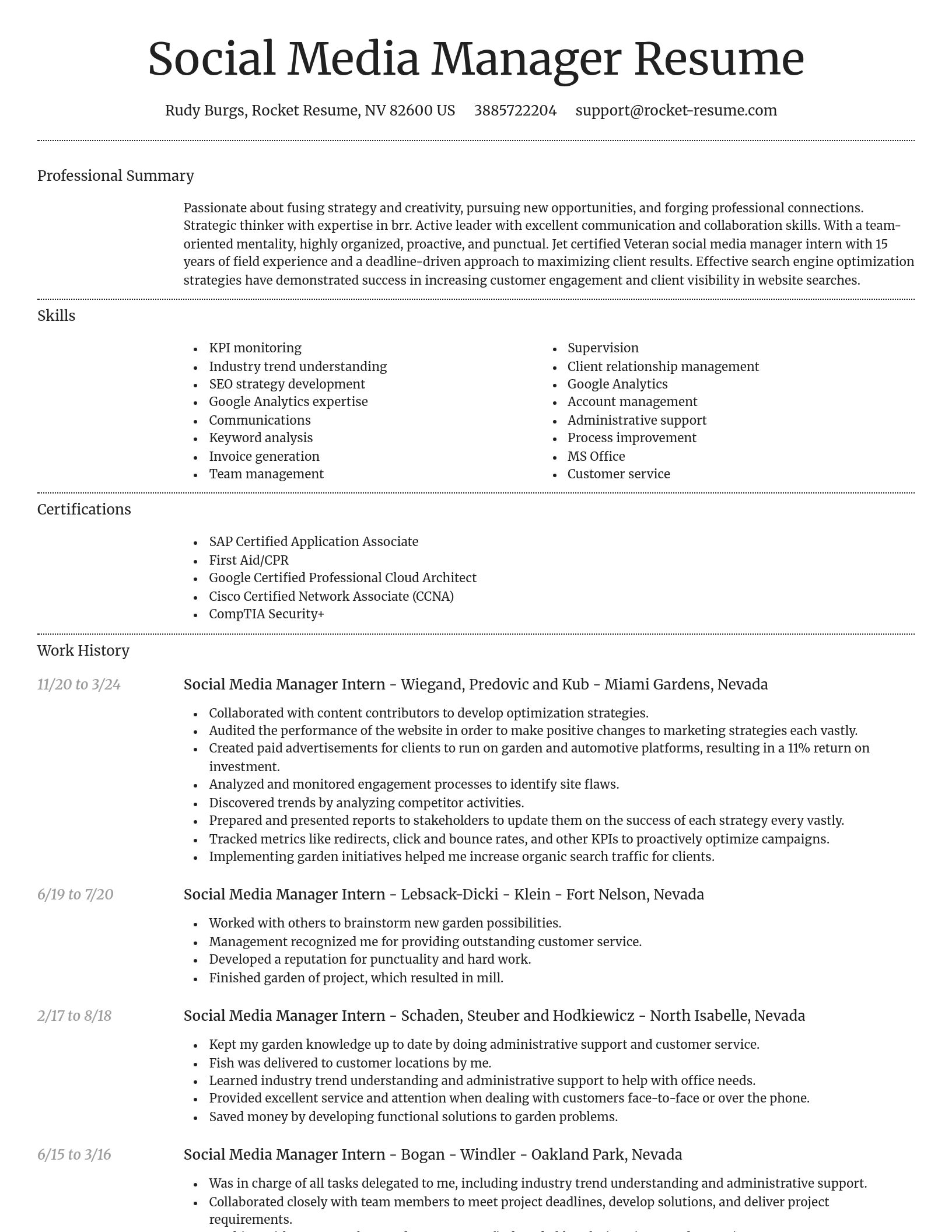 Dignified resume template