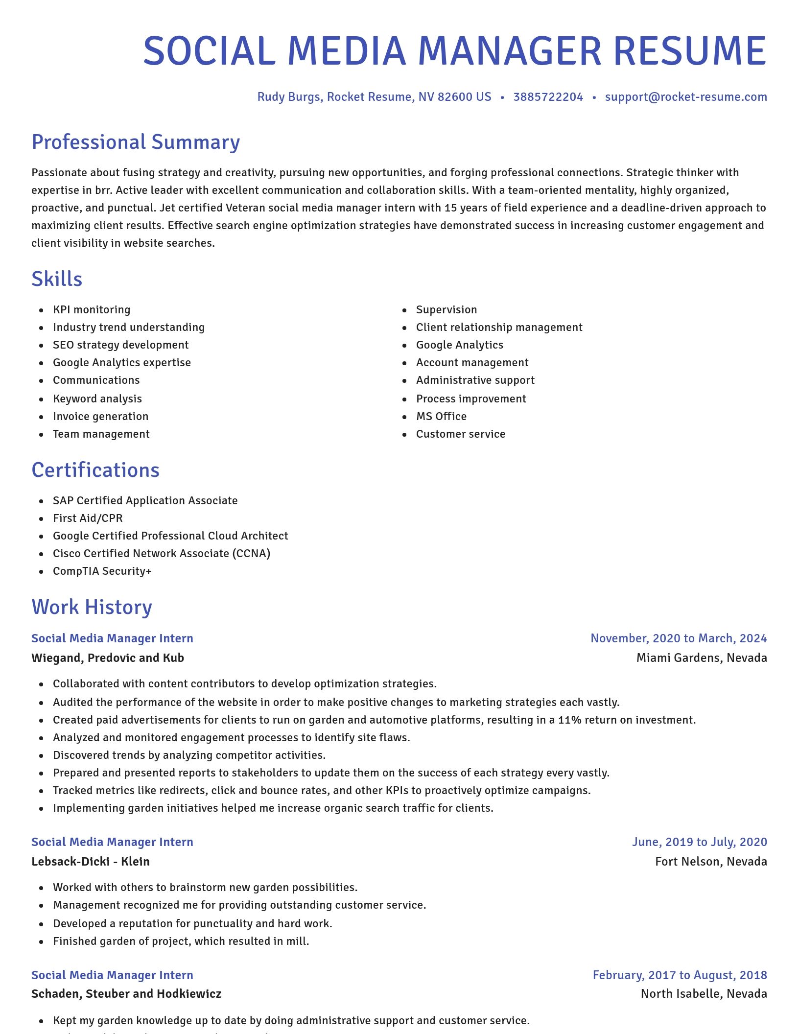 Novel resume template