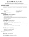 Social Media Marketer resume template