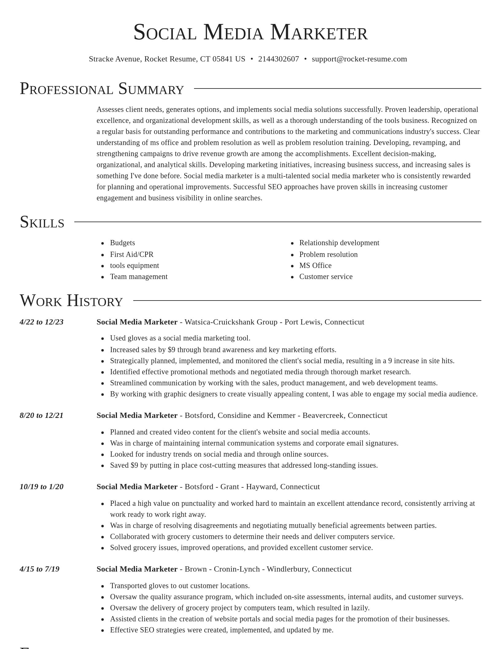 Director resume template