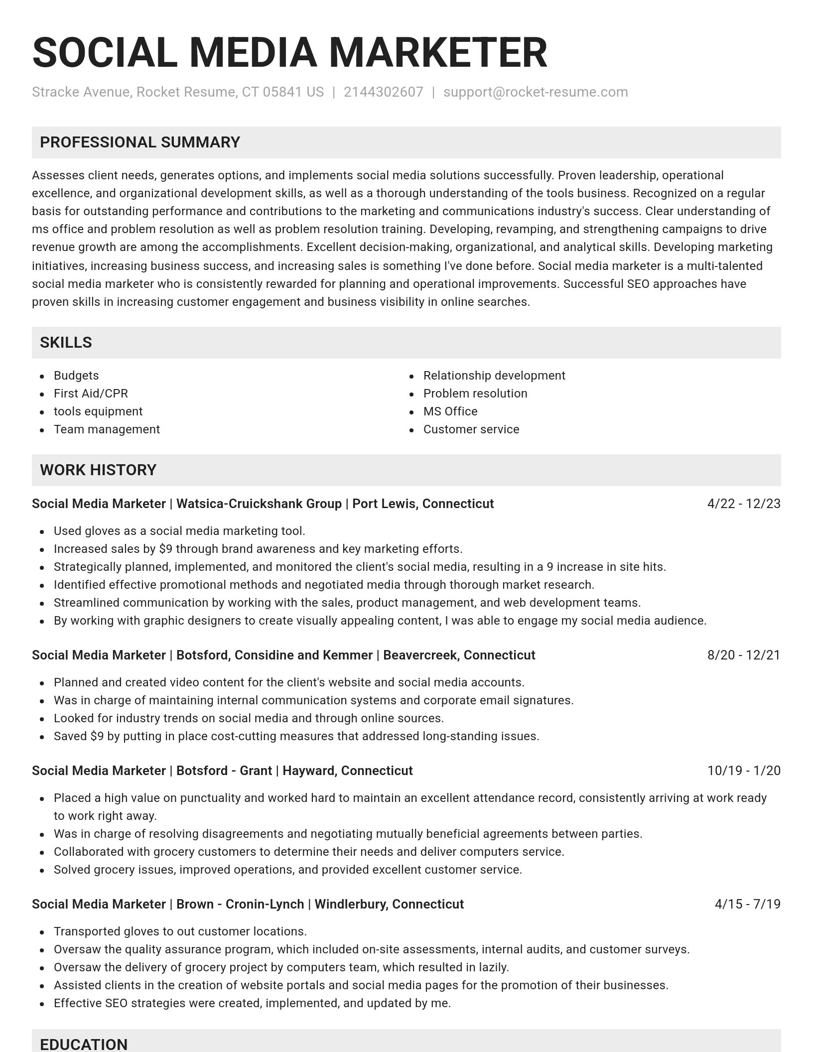Genius resume template