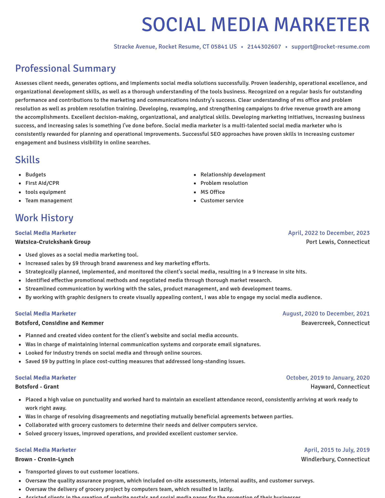 Novel resume template
