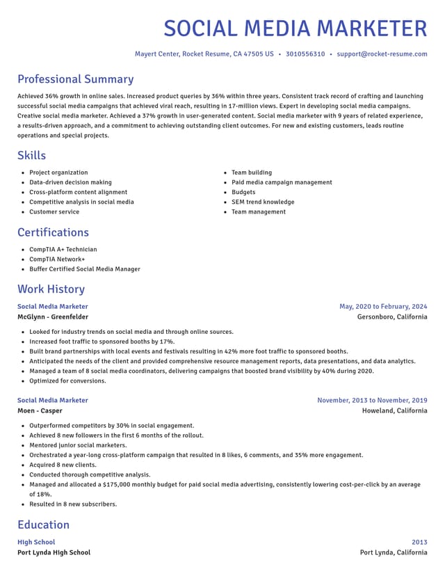 Novel resume template