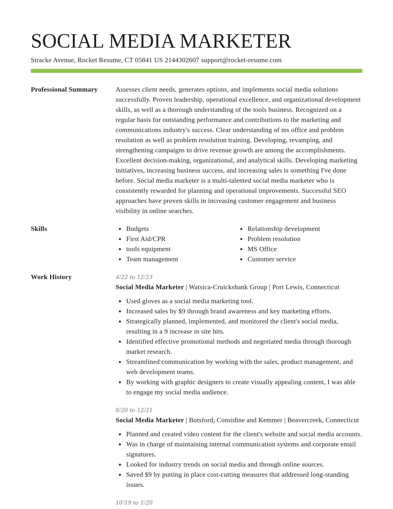 Smart resume template
