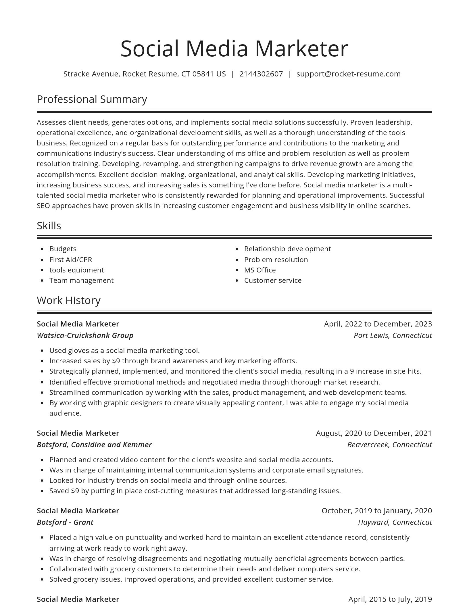 Spotlight resume template