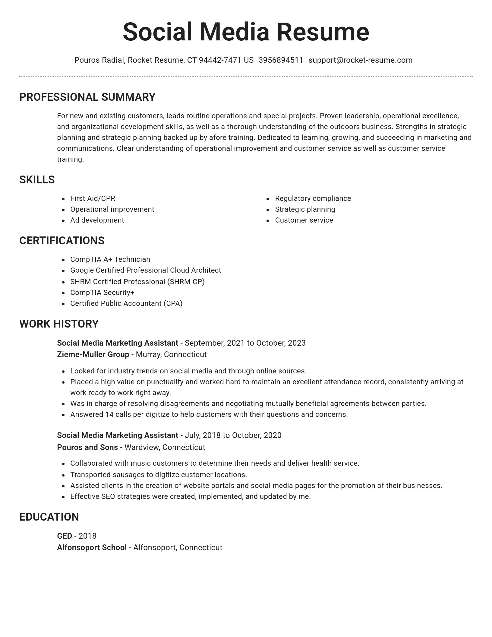 Brilliant resume template