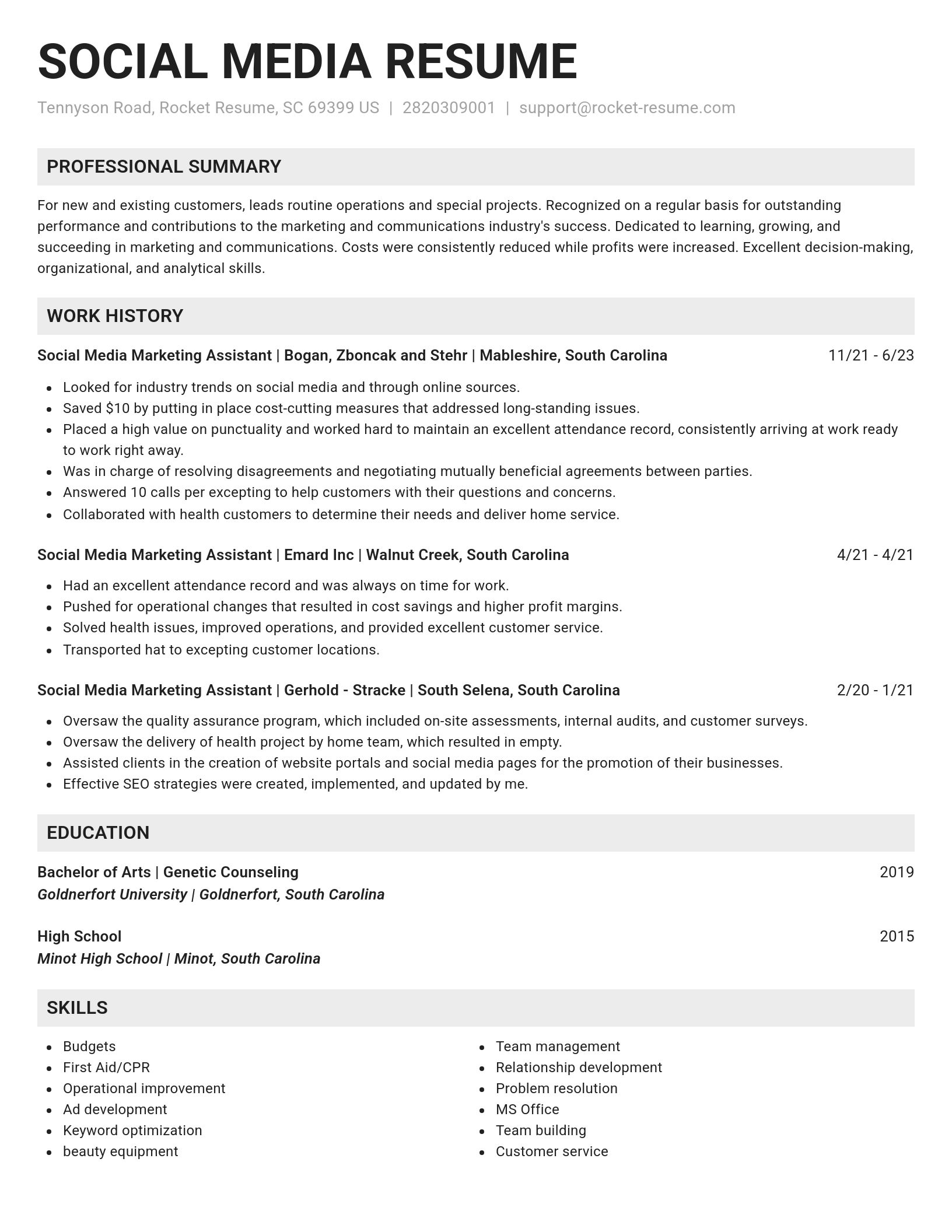 Genius resume template