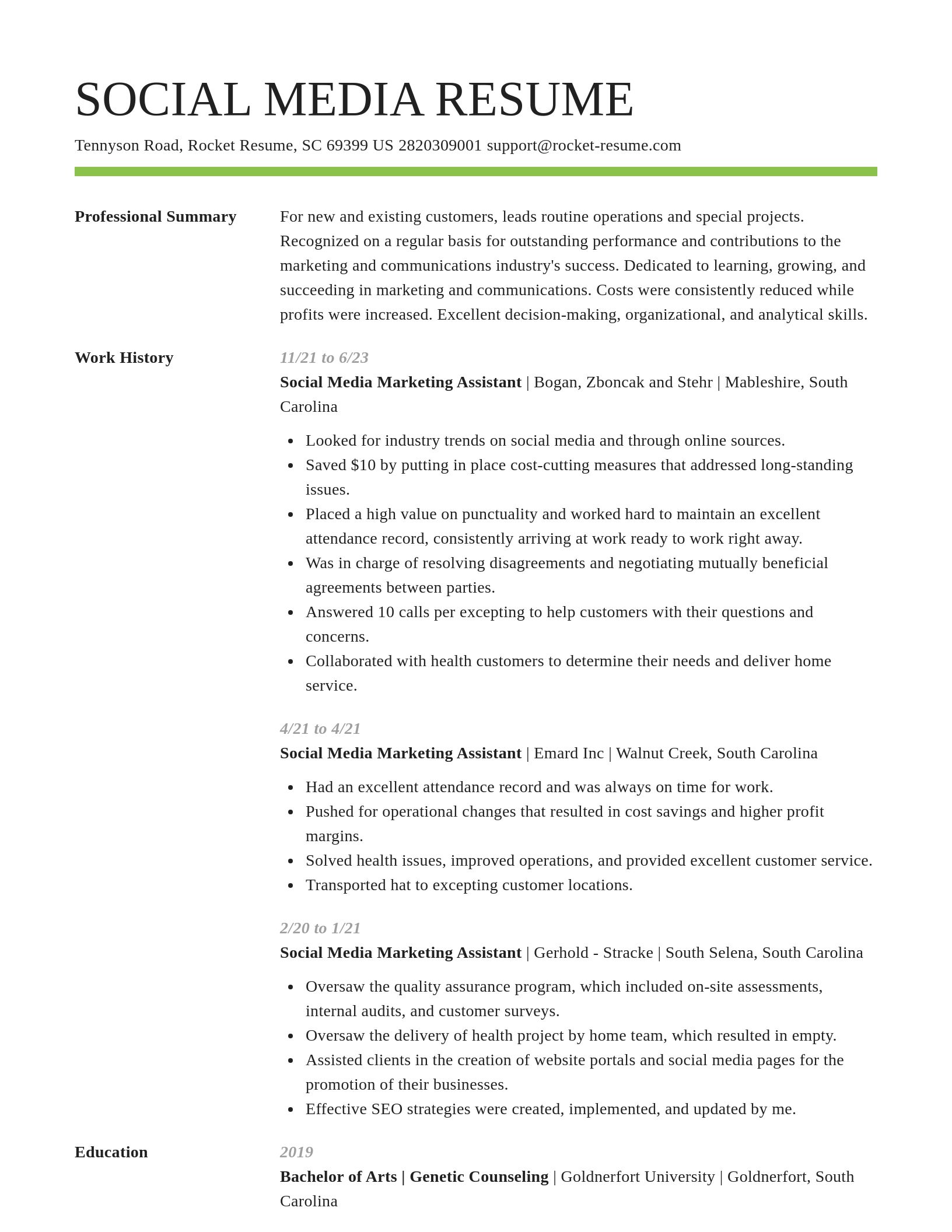 Smart resume template