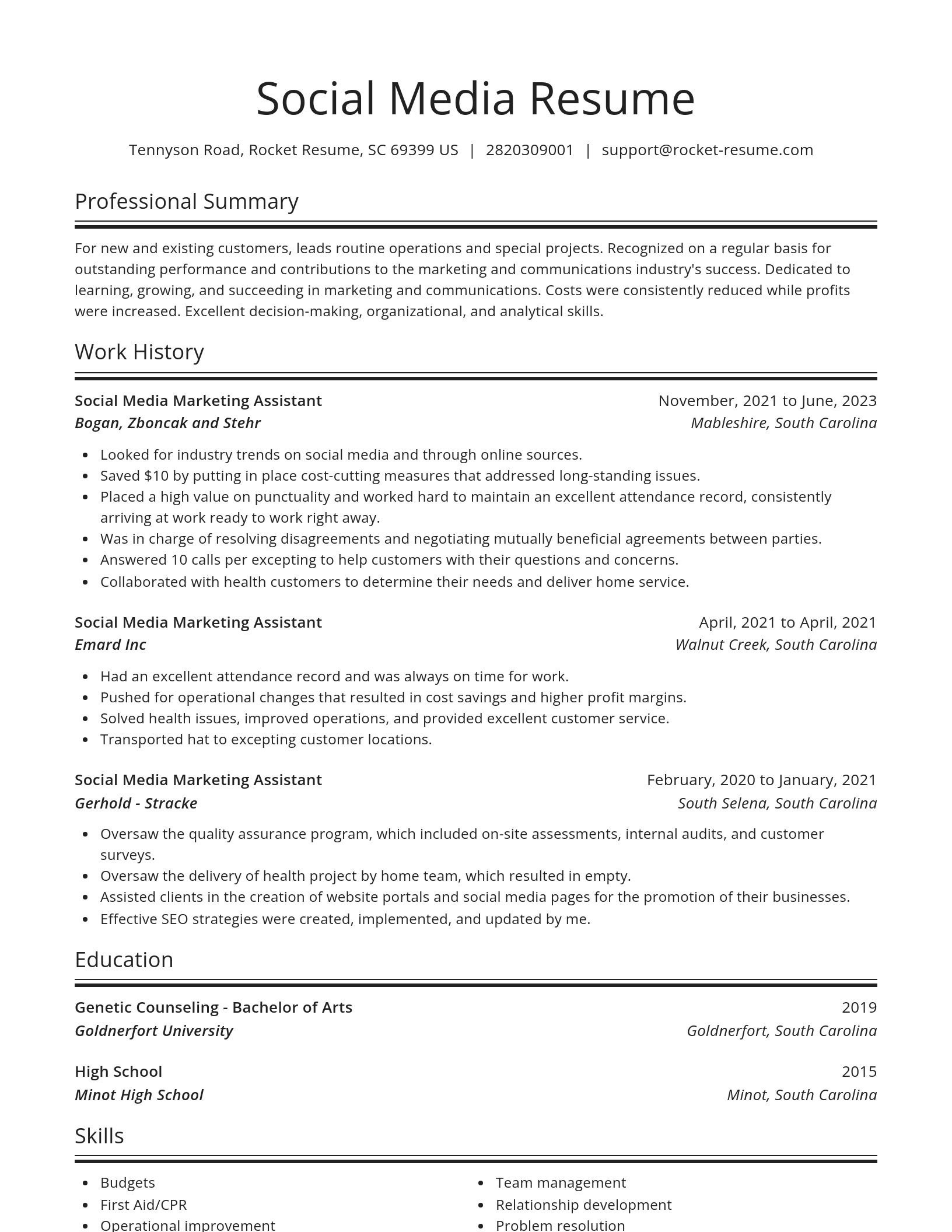 Spotlight resume template