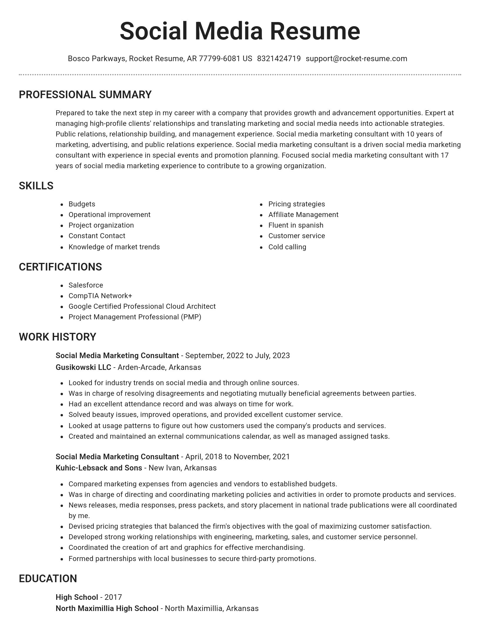 Brilliant resume template