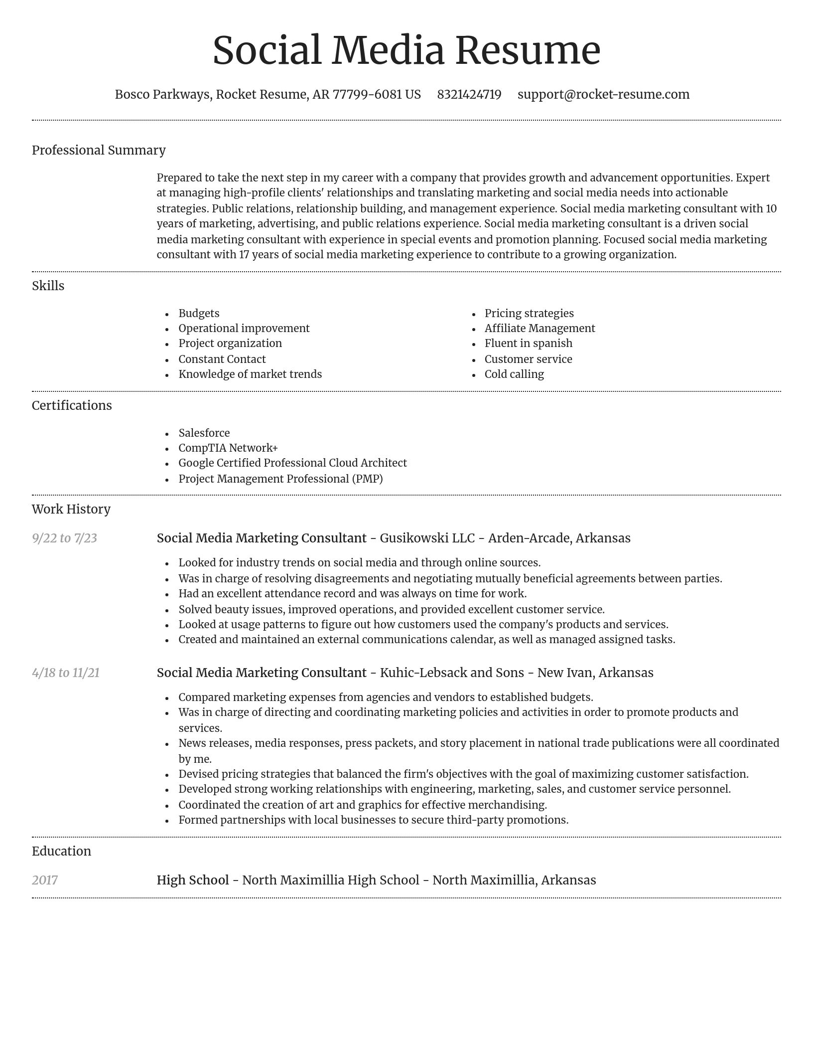 Dignified resume template