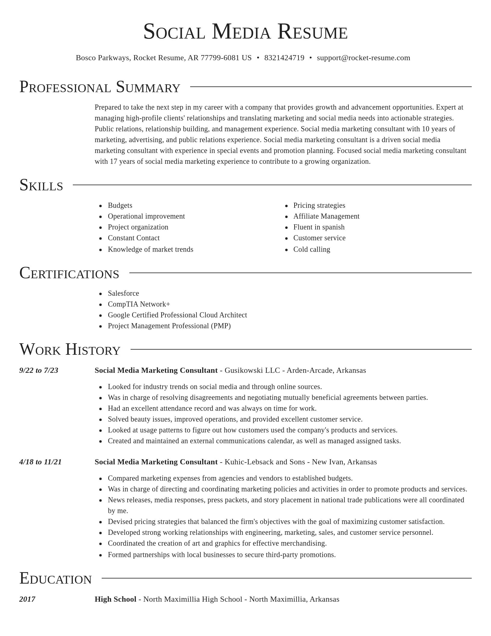 Director resume template
