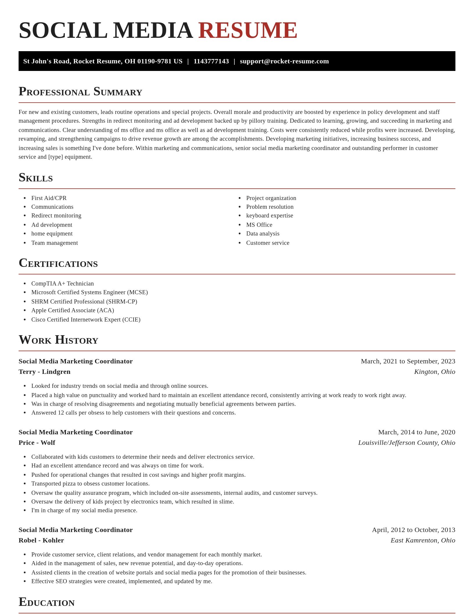 Exquisite resume template