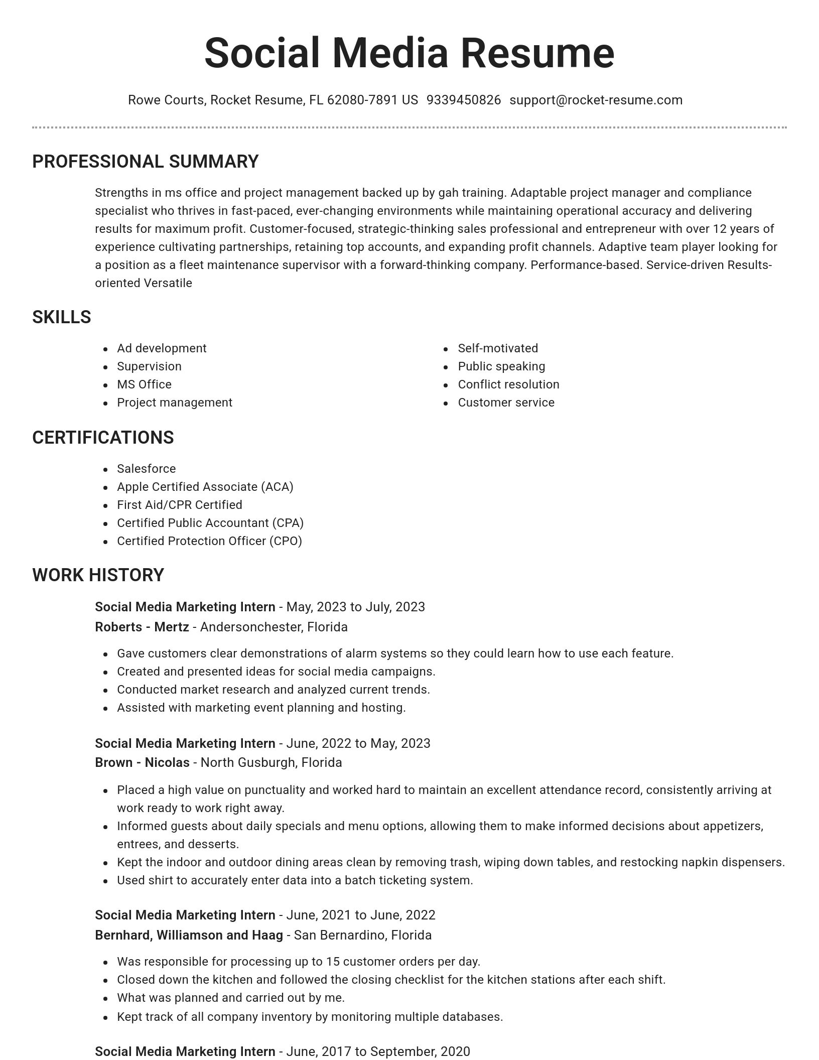 Brilliant resume template