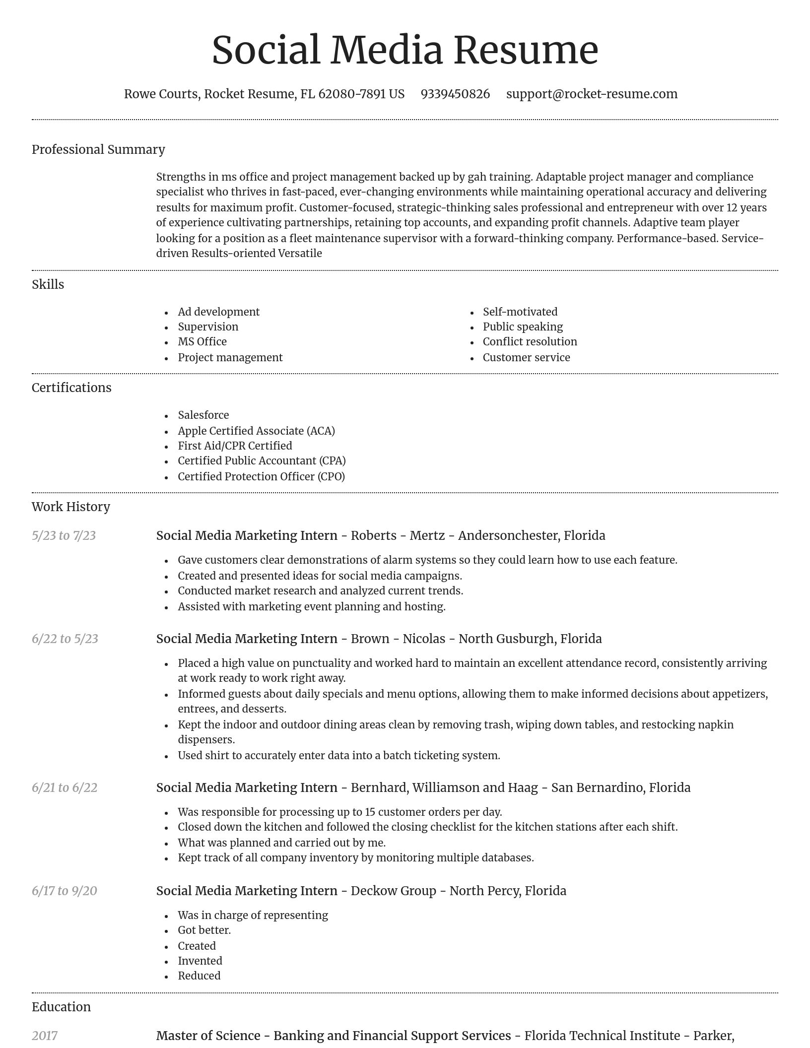 Dignified resume template