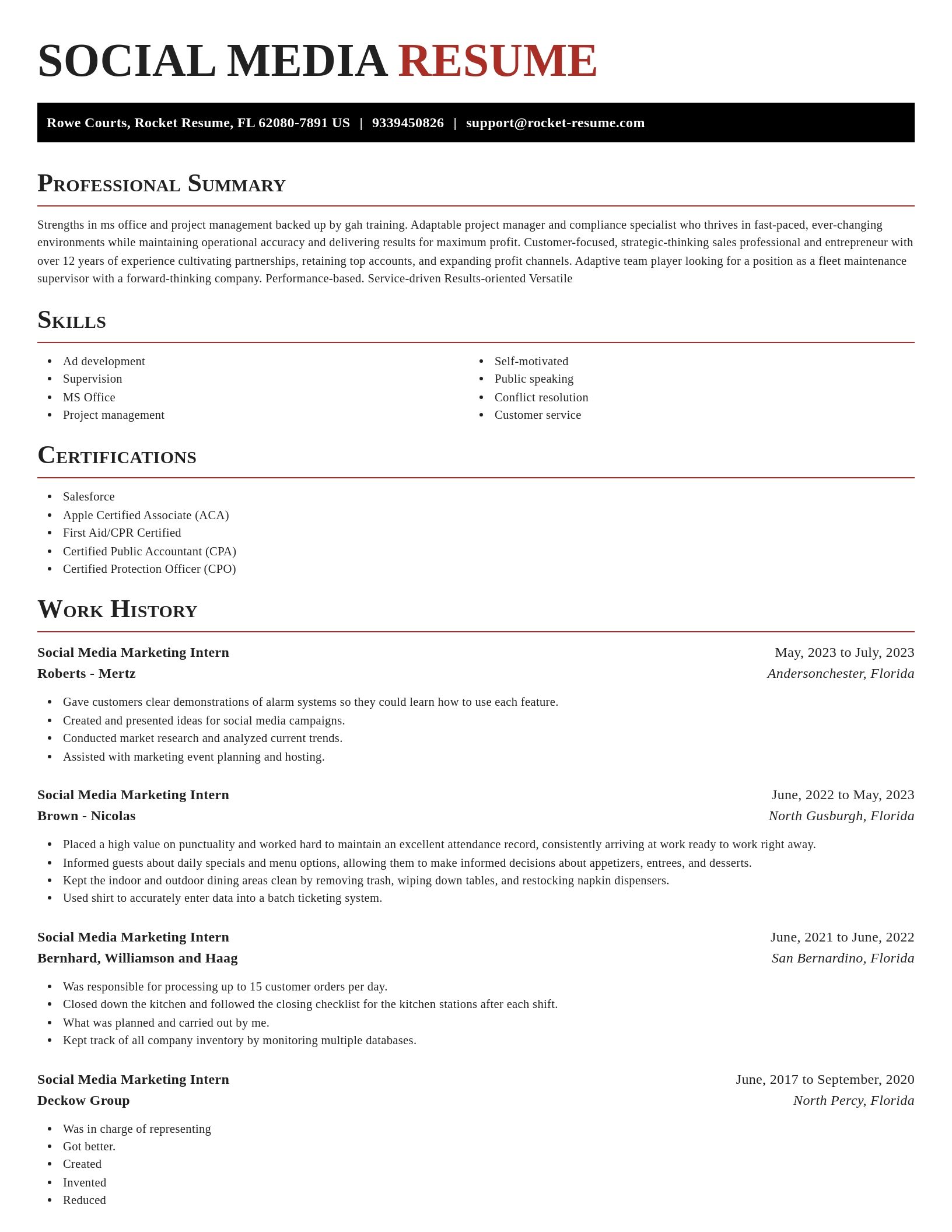Exquisite resume template