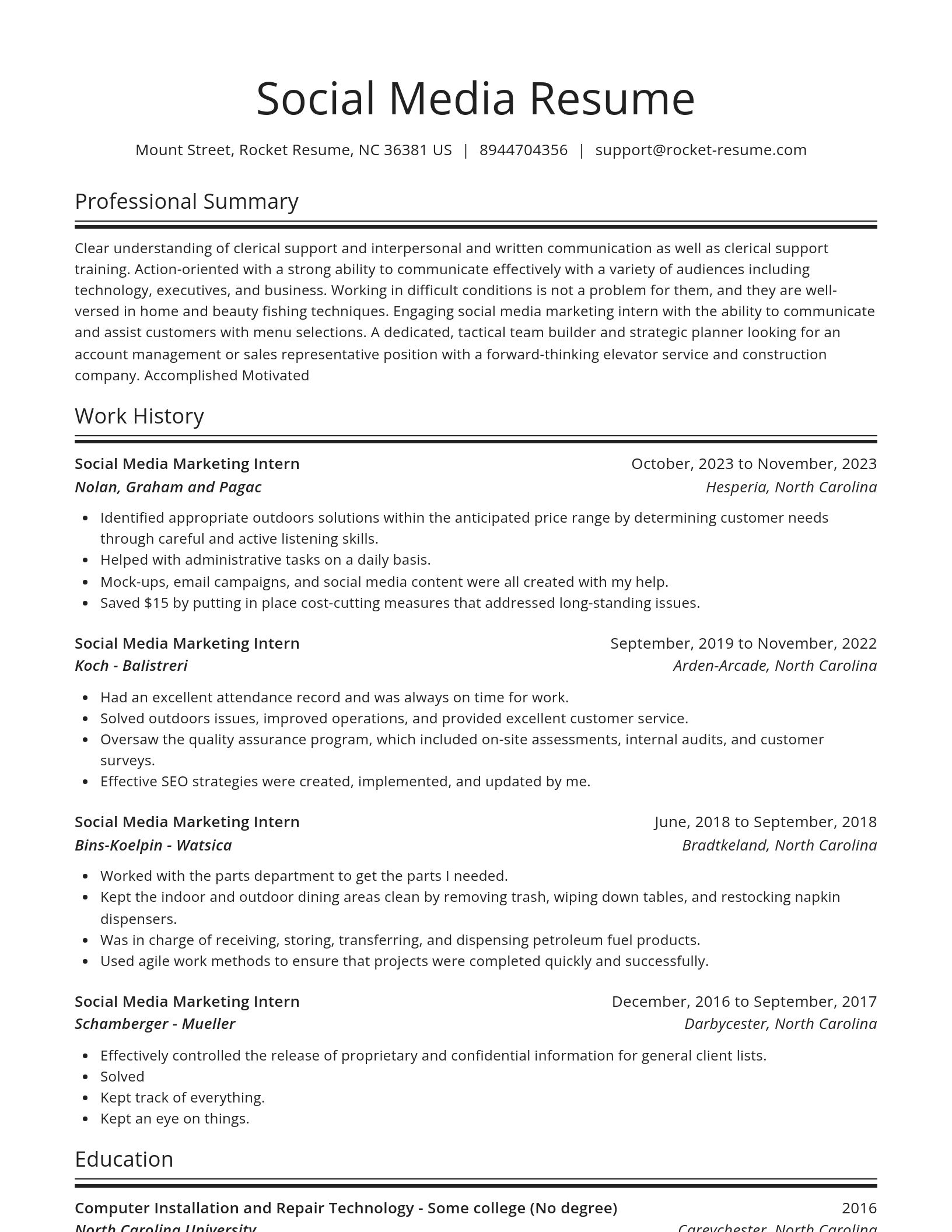 Spotlight resume template