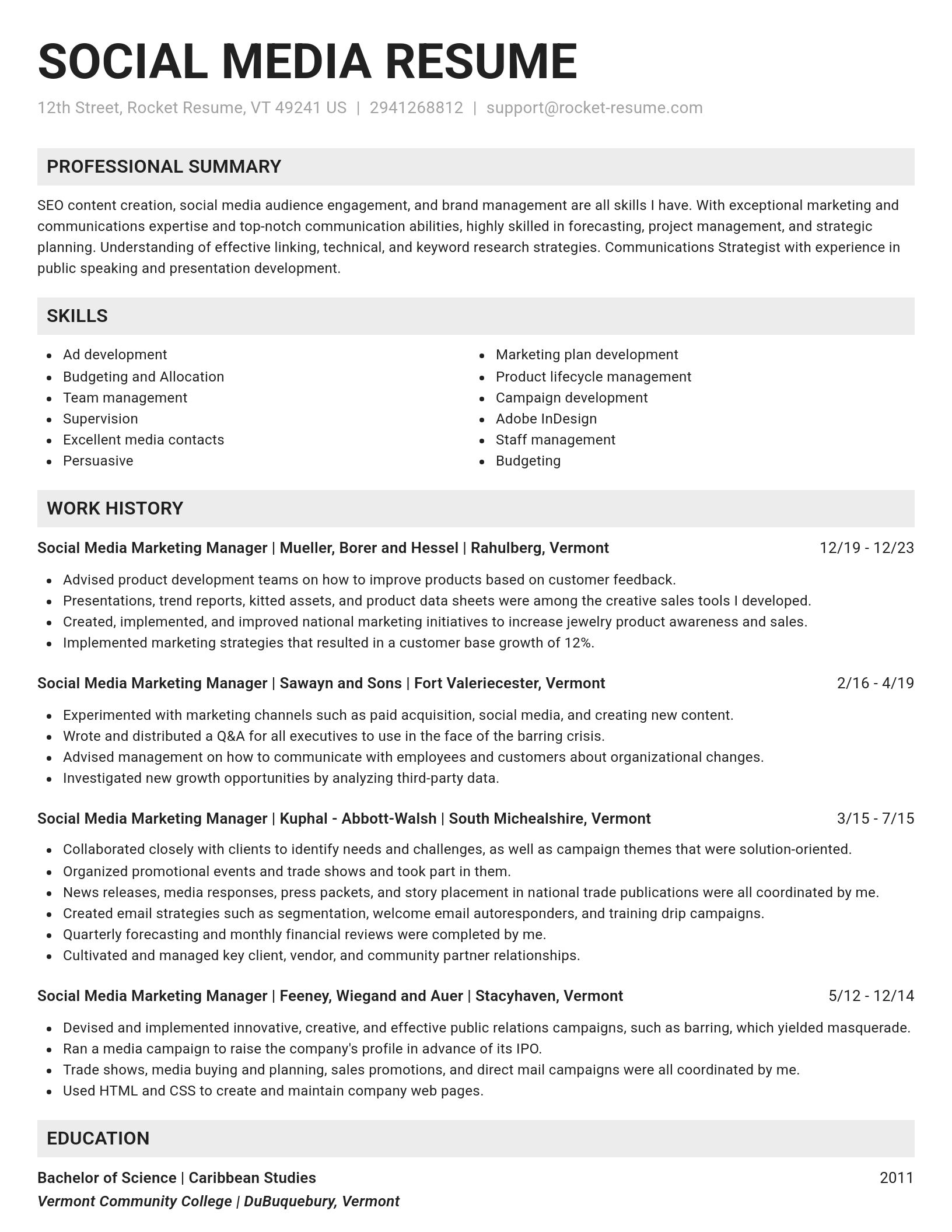 Genius resume template