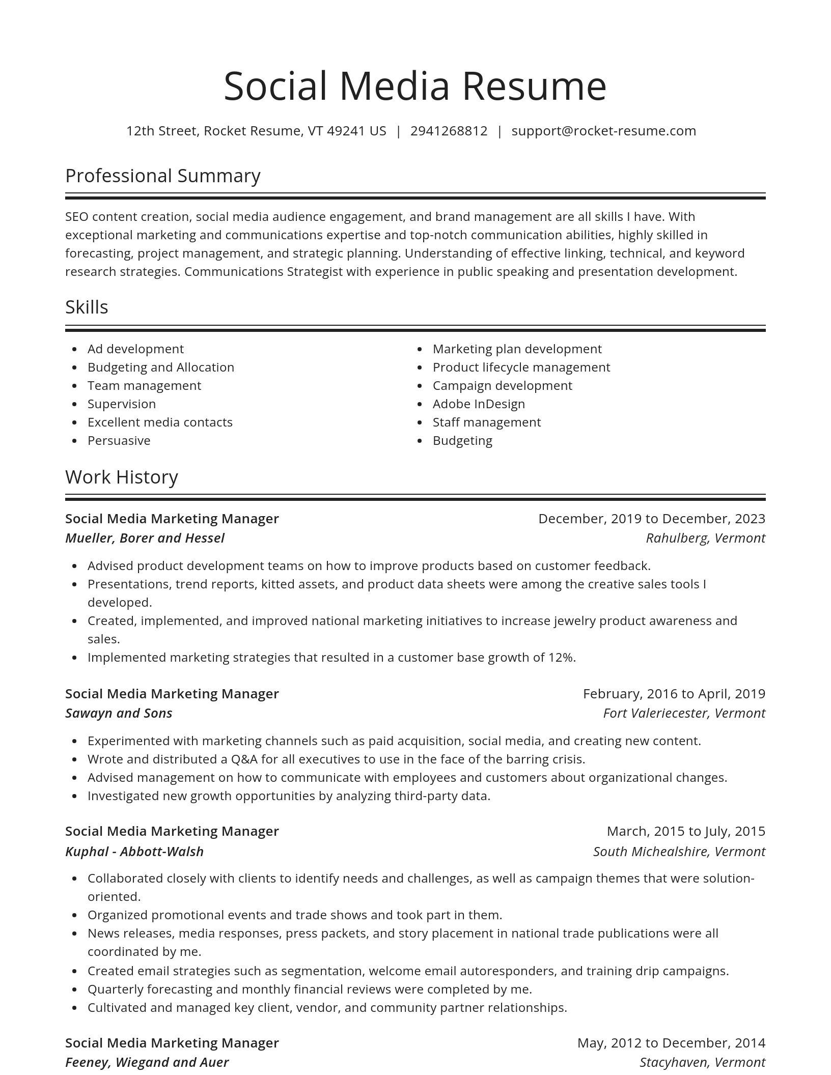 Spotlight resume template