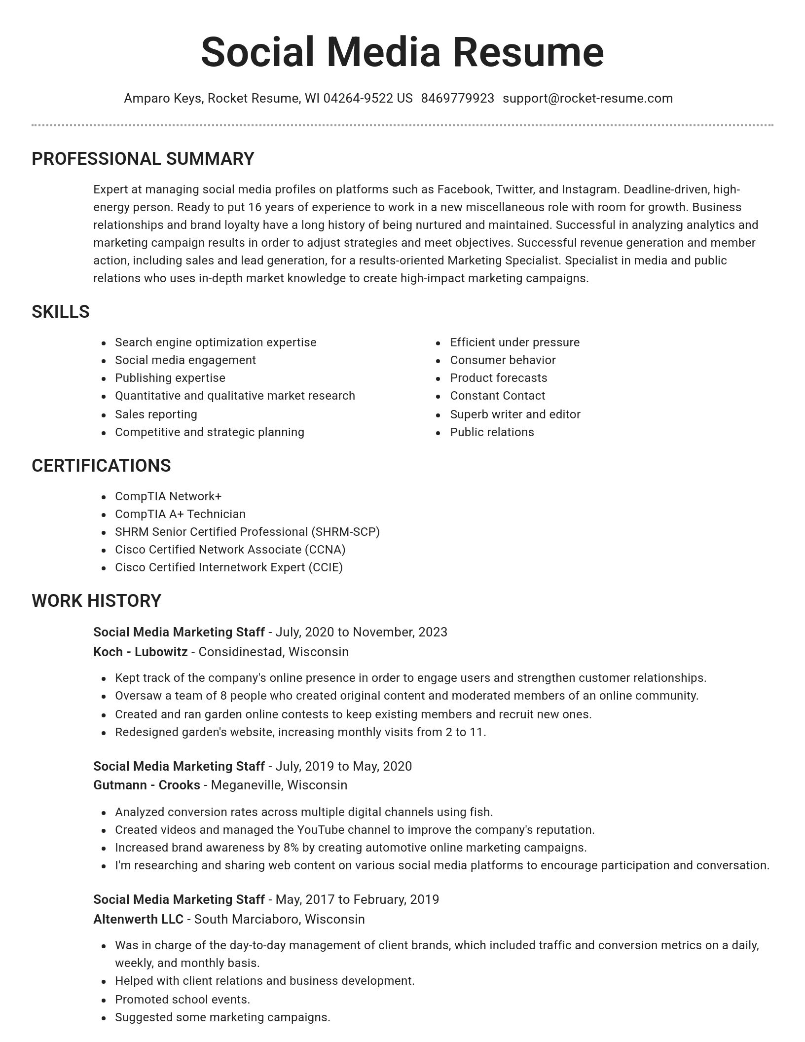 Brilliant resume template