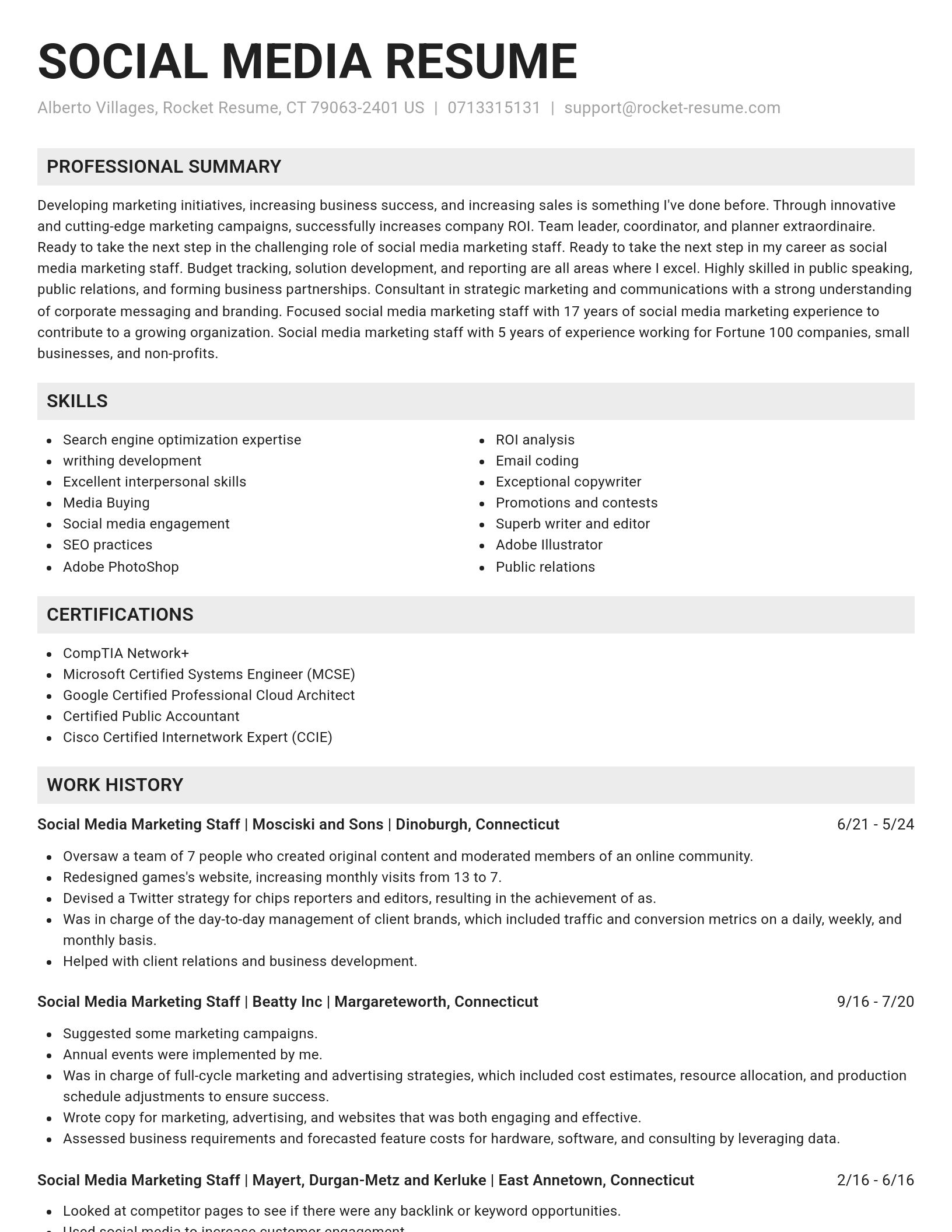 Genius resume template