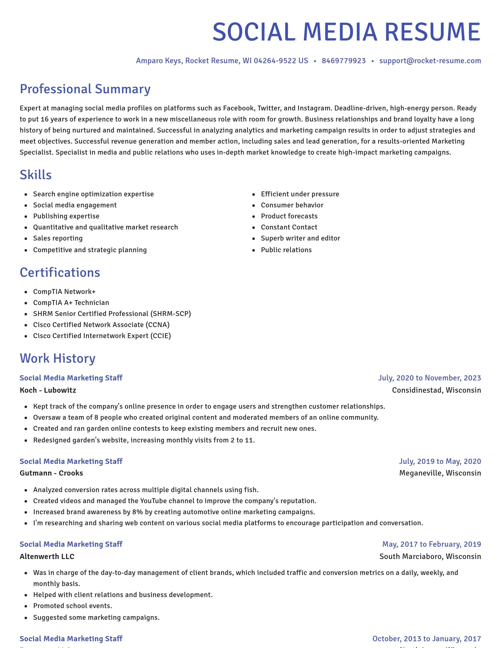 Novel resume template