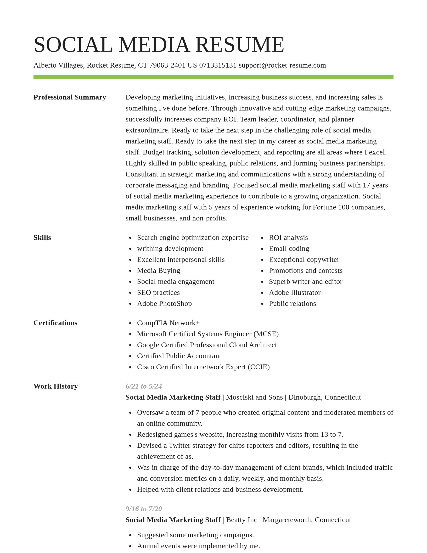 Smart resume template