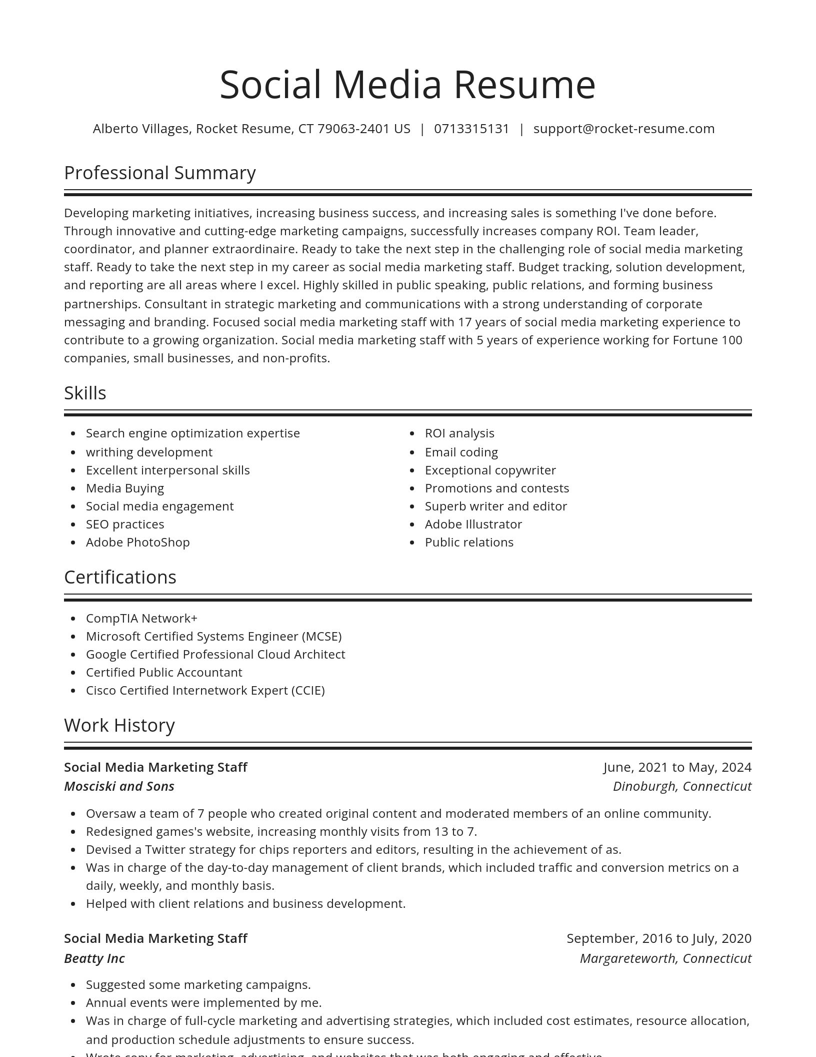 Spotlight resume template