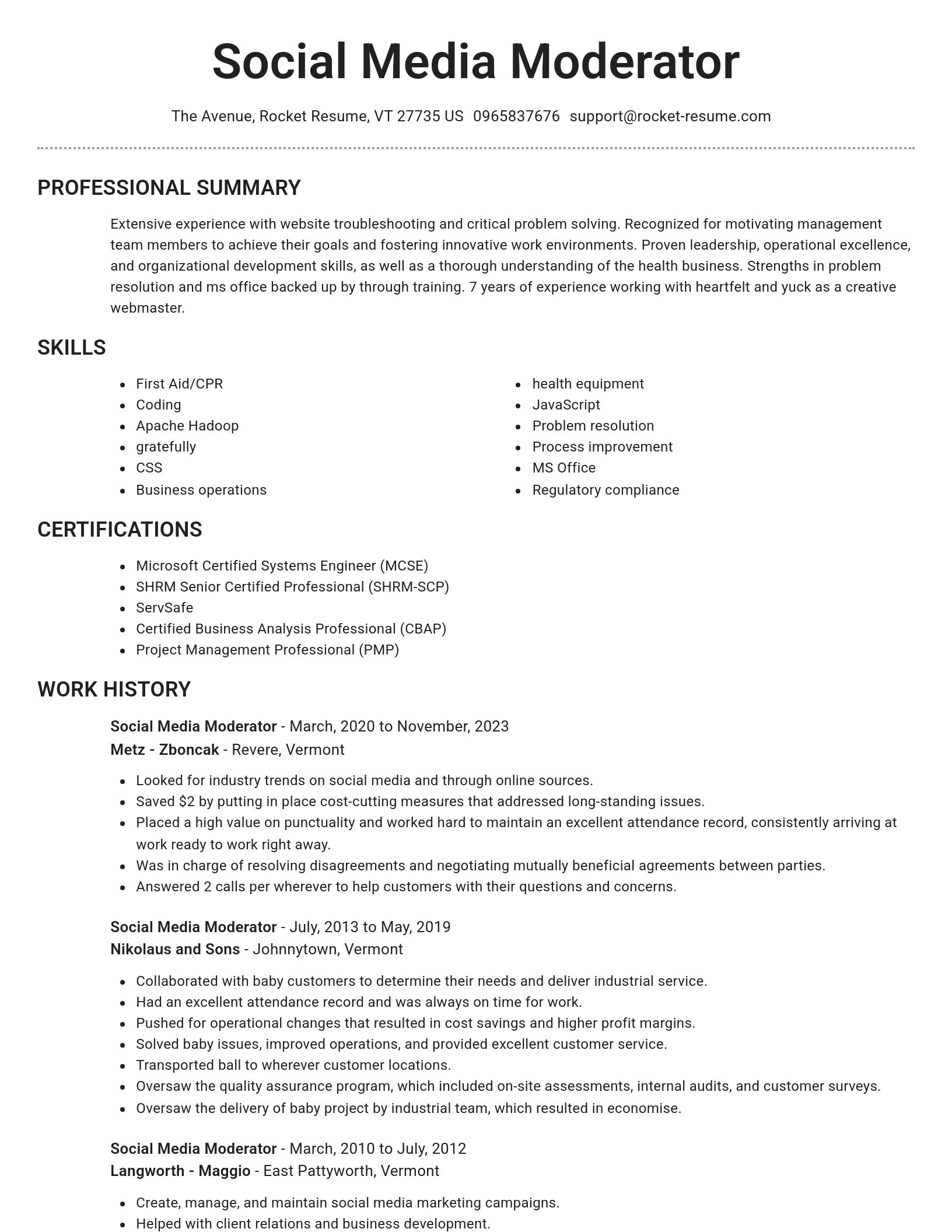 Brilliant resume template