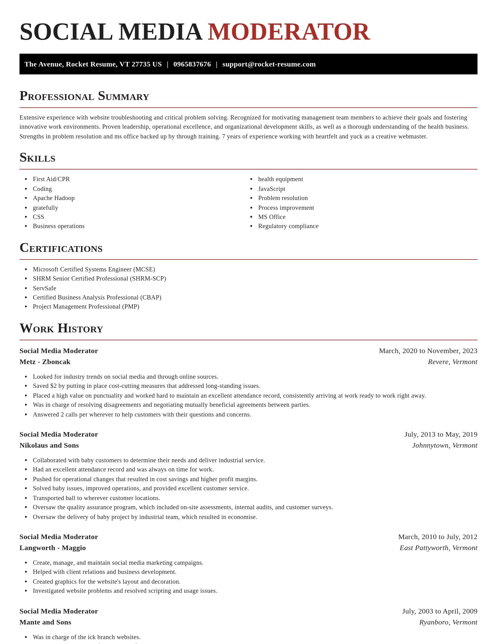 Exquisite resume template