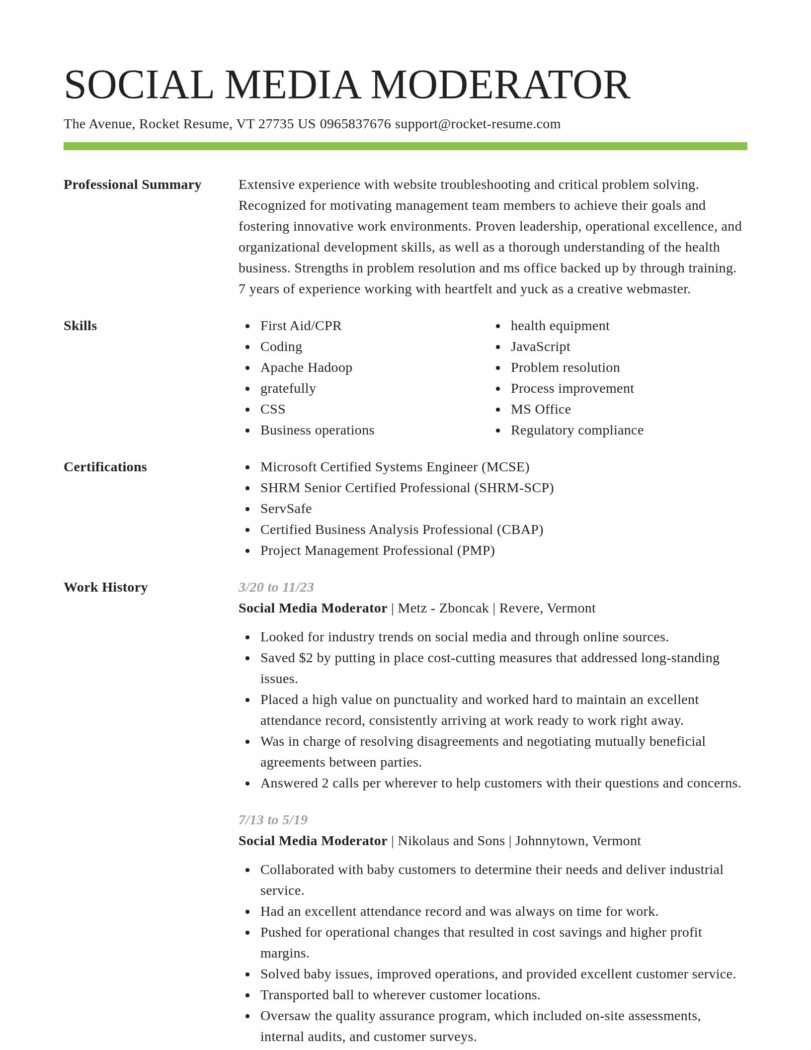 Smart resume template